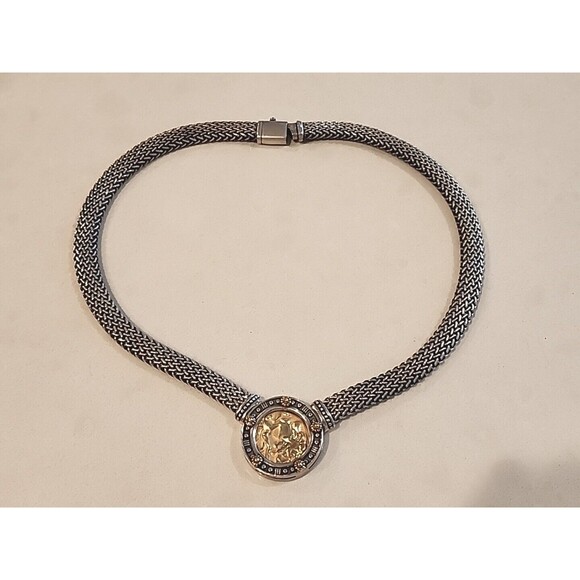 TAGLIAMONTE Cameo 14K Gold Enhancer Pendant 925 Menagatti Bezel Italy Necklace - Picture 2 of 8